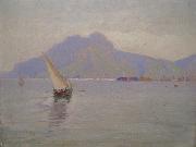 Carl Wilhelm Barth Innseilingen Til Palermo oil painting